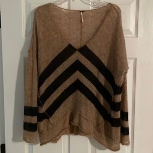 Free people Alpaca wool chevron sweater